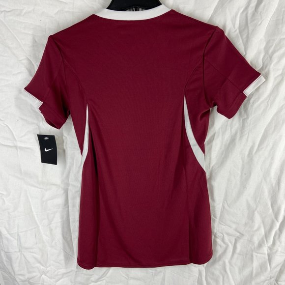 Nike | Tops | Nike Drifit Womens Dark Red Volleyball V Neck Jersey Size ...
